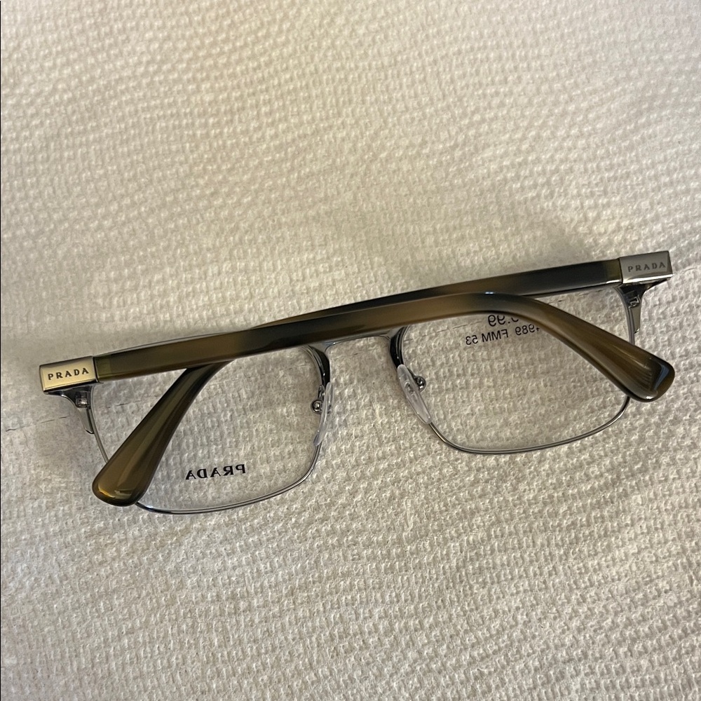 Men’s Prada Black and Silver Frame Prescription Glasses - Picture 2 of 8